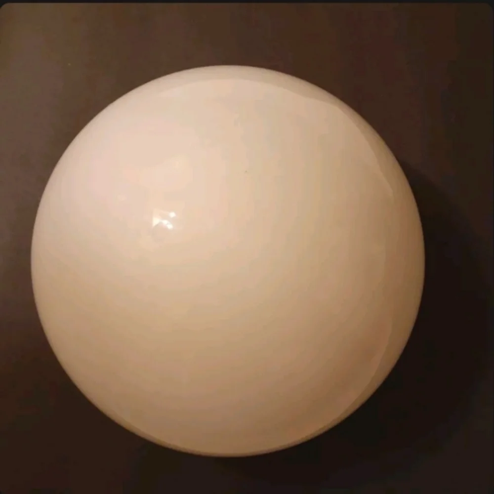 9 in. Flush Mount Ceiling Light White Metal White Glass Shade Mushroom 2 Bulbs